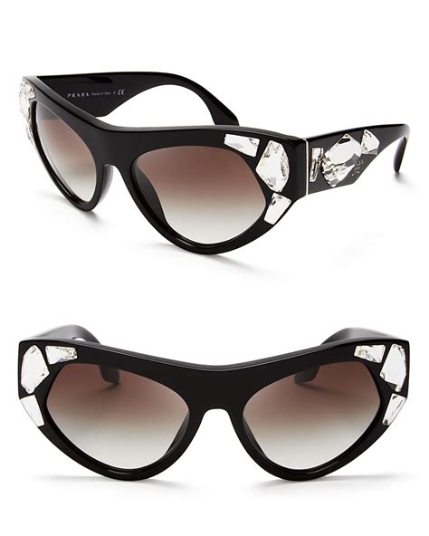 prada oversized crystal cat eye sunglasses|prada cat eye studded sunglasses.